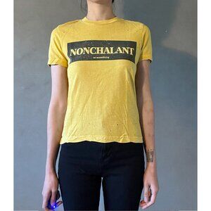 KSUBI Distressed "Nonchalant" Tee in Mustard - XS
